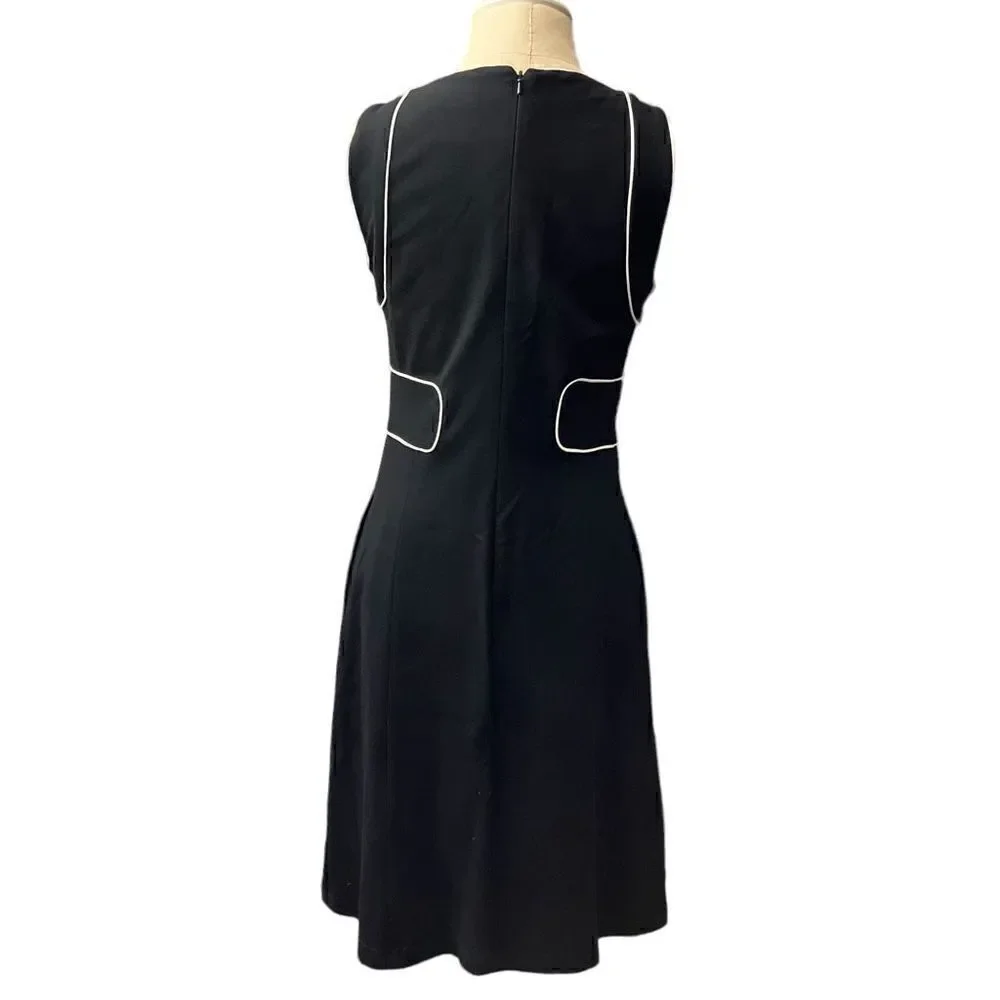 Worth Classic Black w/White Piping Dress / SZ: 2